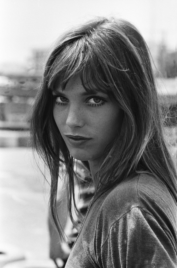 Jane Birkin with her signature hairstyle