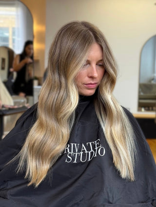 Honey Blonde Balayage made by Ryan Collins at Private Studio Hair Salon in Torontos fashion district 