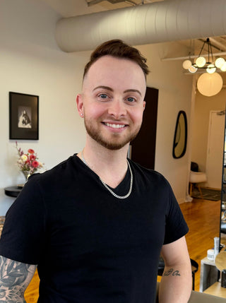 Private Studio hairstylist, Richie Araish on the salon floor