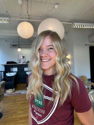 Lived-in blonde balayage, Ryan collins, hairstylists at Private Studio Hair salon Toronto