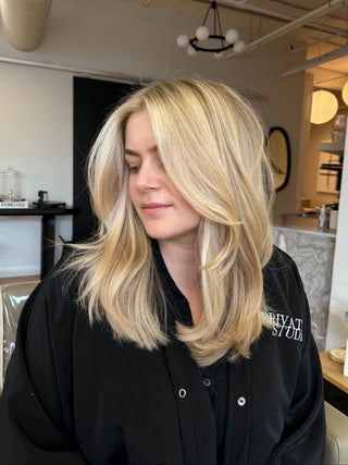 Bright Blonde colour by Kristen Patterson at Private Studio in Toronto.