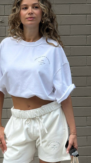 Varsity Raw Edge Sweat Tee