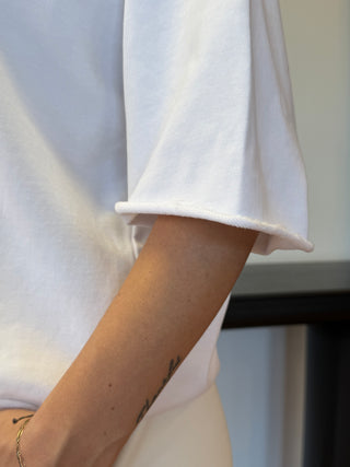 Varsity Raw Edge Sweat Tee